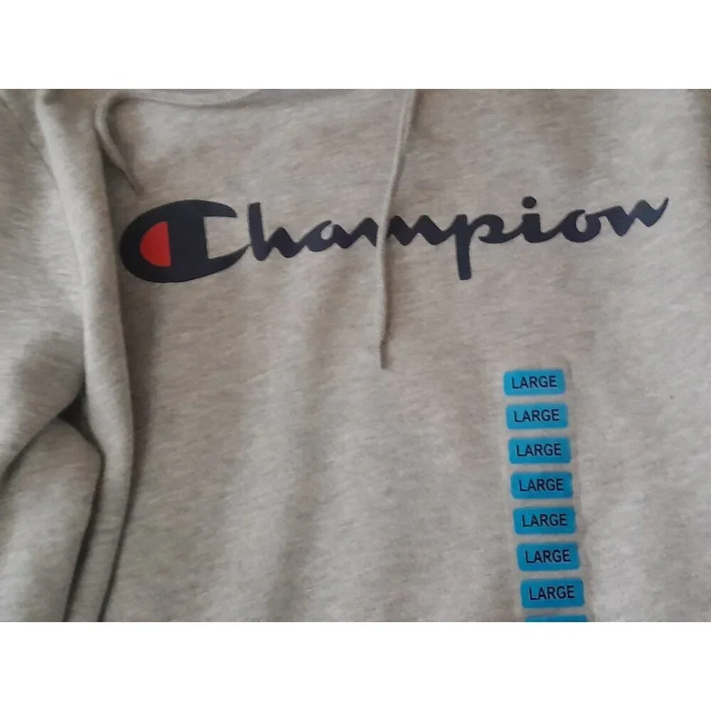 New Champion Mens Hoodie Outdoor Classic Athleisure Pocket Large Gray